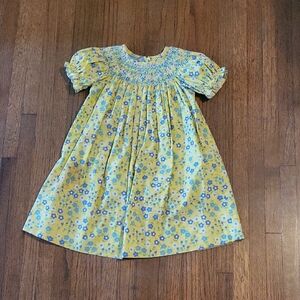 Velani Classics By Anavini Boutique Floral Yellow and Blue Hand Smocked …